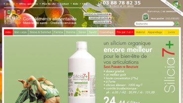 Page d'accueil du site : Phyto-one