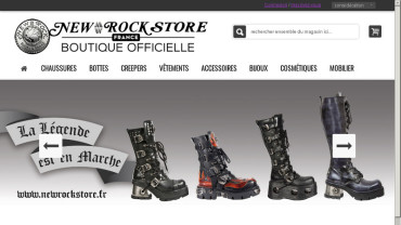Page d'accueil du site : New Rock Store