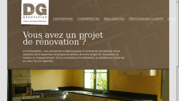 Page d'accueil du site : DG Rénovation