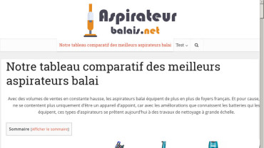 Page d'accueil du site : Aspirateurbalai.net