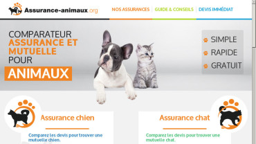 Page d'accueil du site : Assurance-animaux.org