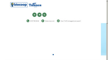 Page d'accueil du site : Biocoop Talence