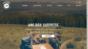 Page d'accueil du site : Boxygene Shop
