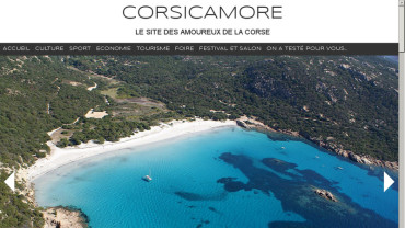 Page d'accueil du site : Corsicamore