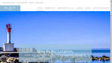 Page d'accueil du site : Grau du Roi Location
