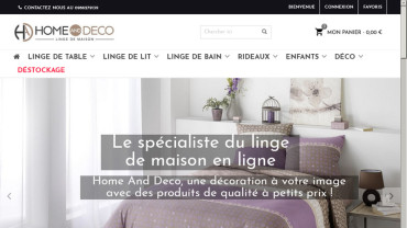 Page d'accueil du site : Home and Deco