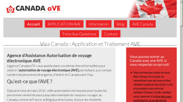Page d'accueil du site : Canada eTA