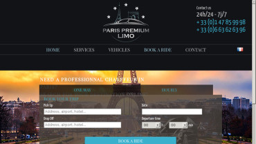 Page d'accueil du site : Paris Premium Limo