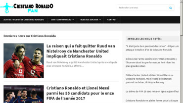 Page d'accueil du site : Cristiano Ronaldo