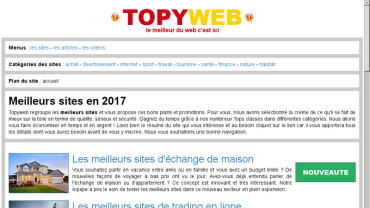 Page d'accueil du site : Topyweb