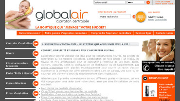 Page d'accueil du site : GlobalAir