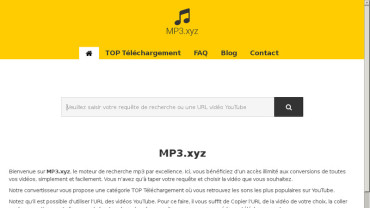 Page d'accueil du site : mp3.xyz