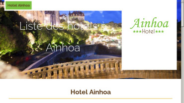 Page d'accueil du site : Hotel à Ainhoa