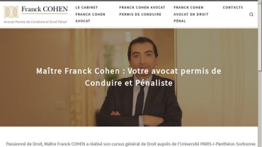 Page d'accueil du site : Franck Cohen