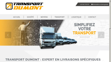 Page d'accueil du site : Transport Dumont