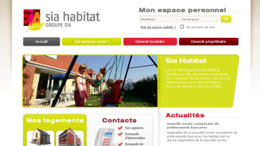 Page d'accueil du site : SIA Habitat