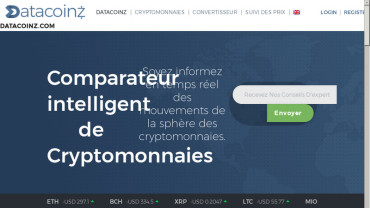 Page d'accueil du site : Datacoinz