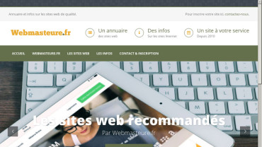 Page d'accueil du site : Webmasteure