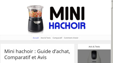 Page d'accueil du site : Mini Hachoir