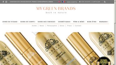 Page d'accueil du site : My Green Brands