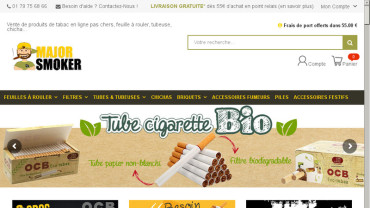 Page d'accueil du site : Major smoker
