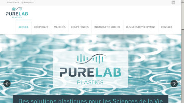 Page d'accueil du site : PureLab Plastics
