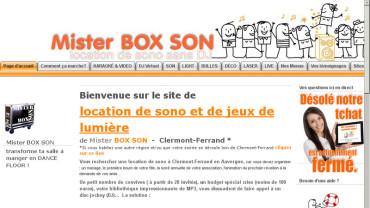 Page d'accueil du site : Mister Box Son