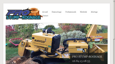 Page d'accueil du site : Pro Stump Rognage