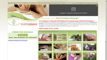 Page d'accueil du site : Sud Formation Massage