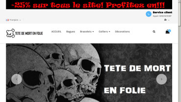 Page d'accueil du site : Tête de mort en folie