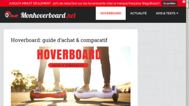 Page d'accueil du site : Mon hoverboard