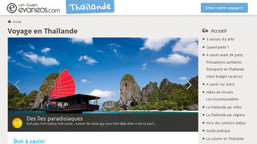 Page d'accueil du site : Voyage Thailande 
