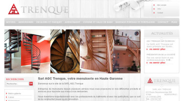 Page d'accueil du site : AGC Trenque menuiserie