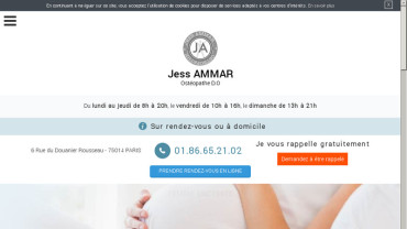 Page d'accueil du site : Jess Ammar