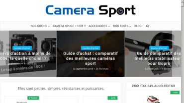 Page d'accueil du site : Caméra Sport