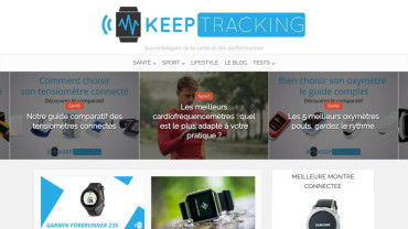 Page d'accueil du site : Keep Tracking