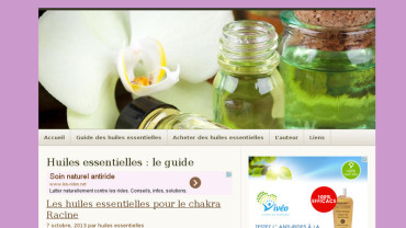 Page d'accueil du site : Aromatherapie huiles essentielles