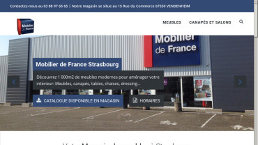 Page d'accueil du site : Mobilier de France Strasbourg