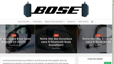 Page d'accueil du site : Casque Bose