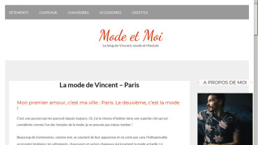 Page d'accueil du site : Mode et Moi
