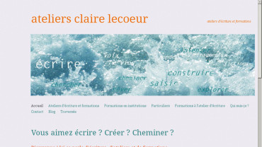 Page d'accueil du site : Ateliers Claire Lecoeur