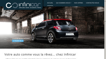 Page d'accueil du site : Infinicar