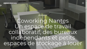 Page d'accueil du site : Nantes Coworking