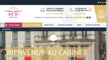 Page d'accueil du site : ICD Fiduciaries