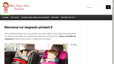 Page d'accueil du site : Siège Auto Pivotant