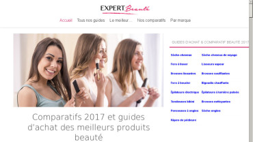 Page d'accueil du site : Expert-beauté