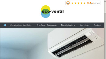 Page d'accueil du site : Eco-Ventil