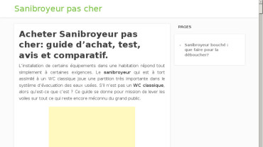 Page d'accueil du site : Sani Broyeur Infos