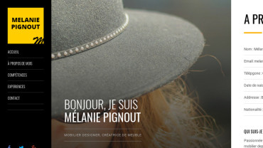 Page d'accueil du site : Mélanie Pignout