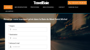 Page d'accueil du site : Travel Baie